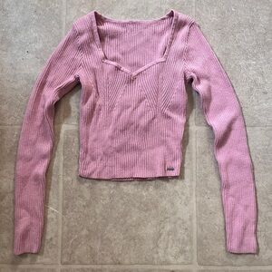 Hollister Light Pink Ribbed Knit Top